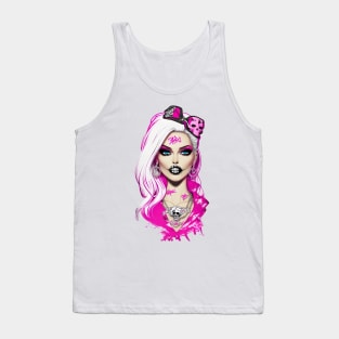 Skull Barbie Pouty Lips Tank Top